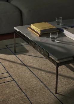 Table d'appoint en marbre bianco carrera et structure chrome foncé 34x100 cm Sett LN13 - &tradition