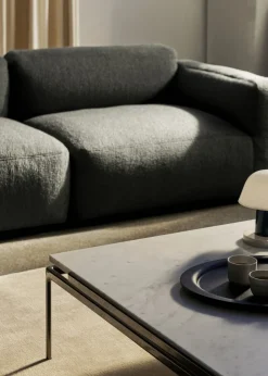 Table d'appoint en marbre bianco carrera et structure chrome foncé 34x100 cm Sett LN13 - &tradition