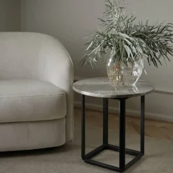 Table d'appoint en marbre gris du marais 50cm Florence - New Works