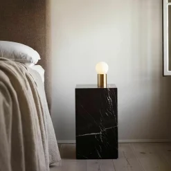 Table d'appoint en marbre gris 51 x 30 cm Plinth Tall - Audo