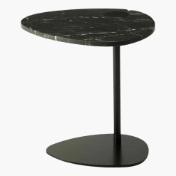 Table d'appoint en marbre noire et piétement noir Hug - Meme Design