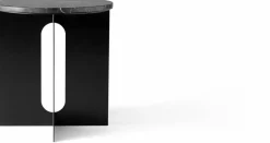 Table d'appoint en marbre noir et piètement en acier noir 42 cm Androgyne - Audo