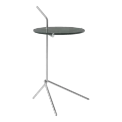 Table d'appoint en marbre verde guatemala et acier inoxydable poli 66 cm Halten SH9 - &tradition