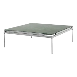 Table d'appoint en marbre verde guatemala et structure chrome foncé 34x100 cm Sett LN13 - &tradition