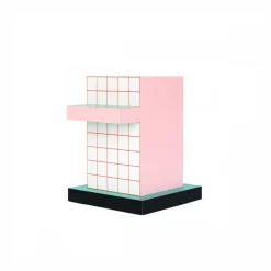 Table d'appoint en mdf et bois 42,3x42x54,6cm Superside red grid - Seletti