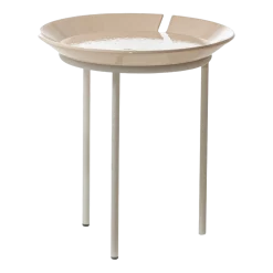 Table d'appoint en millgres et acier crème Brise 53 - Gervasoni