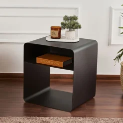 Table d'appoint en métal noir 45x50x56cm Shb - Home Design