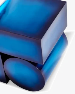 Table d'appoint en métal reyclé bleu 45cm Kombo - Pols Potten