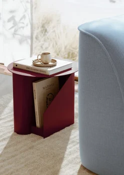 Table d’appoint en métal rouge bordeaux 36x40cm Sentrum - Woud