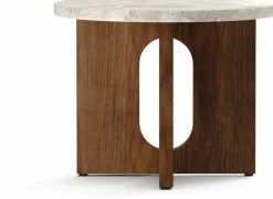 Table d'appoint en noyer et marbre kunis breccia 40 x 50 cm Androgyne - Audo