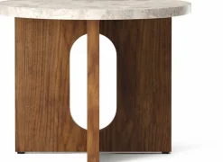 Table d'appoint en noyer et marbre kunis breccia 40 x 50 cm Androgyne - Audo