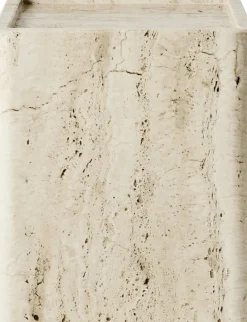 Table d'appoint en pierre travertin blanc neutre 33x33x40cm Pietra - Gubi