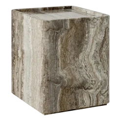Table d'appoint en pierre travertin sépia 33x33x40cm Pietra - Gubi