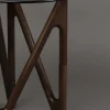 Table d'appoint en verre et bois de chêne foncé 40x40x50cm Naia - Dutchbone