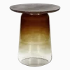 Table d'appoint en verre et manguier ambre 48 x H 55 cm Monroe - Pomax