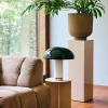 Table d'appoint en verre miroir beige 31 x 31 x 100 cm - HKLIVING