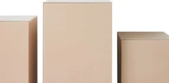 Table d'appoint en verre miroir beige 31 x 31 x 100 cm - HKLIVING