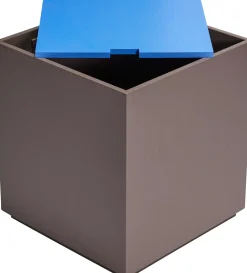 Table d'appoint et boîte de rangement en frêne marron et bleu Vault - Hübsch