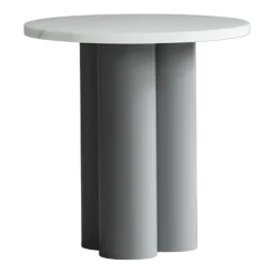 Table d'appoint grise et plateau white carrara 40 x 40 cm Dit - Normann Copenhagen