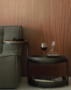 Table d'appoint modulable en bois teinté et cadre en métal noir 54cm Swivel - Ethnicraft Accessories