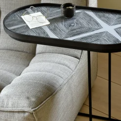 Table d'appoint oblong en métal à plateau M - Ethnicraft Accessories