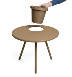 Table d'appoint pot de fleur intégré marron Bakkes - Fatboy