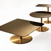 Table d'appoint rectangle en fer plaqué laiton et en verre cuivré Flash - Tom Dixon
