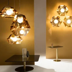 Table d'appoint rectangle en fer plaqué laiton et en verre cuivré Flash - Tom Dixon
