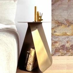 Table d'appoint rectangulaire en acier bronze Youmy - Mlle Jo