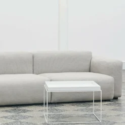 Table d'appoint rectangulaire en métal blanc 40 x 60 x 54 cm Tray - HAY