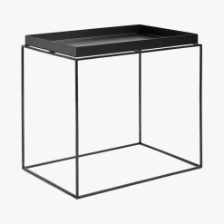 Table d'appoint rectangulaire en métal noir 40 x 60 x 54 cm Tray - HAY