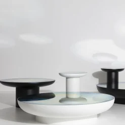 Table d'appoint ronde aquarelle bleu et violet 40 Francis - Petite Friture