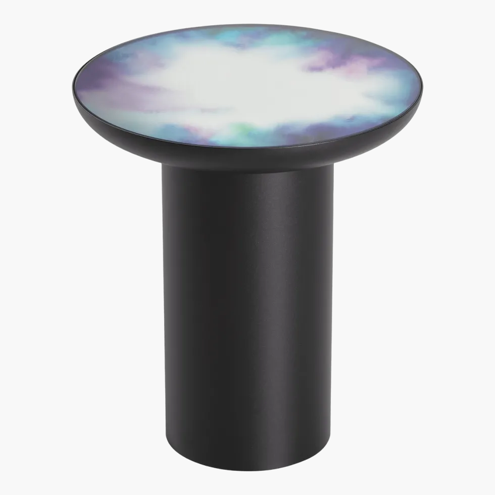 Table d'appoint ronde aquarelle bleu et violet 40 Francis - Petite Friture