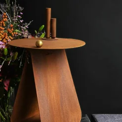 Table d'appoint ronde en acier corten Youmy - Mlle Jo