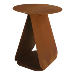 Table d'appoint ronde en acier corten Youmy - Mlle Jo