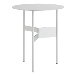 Table d'appoint ronde en acier gris argenté 45x51cm Shim - Hay