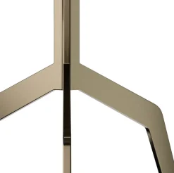 Table d'appoint ronde en acier inoxydable et travertin gris 50x60cm Razor - Versmissen