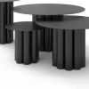 Table d'appoint ronde en acier noir 40 x 49 cm Octave - Resistub