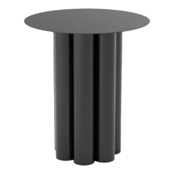 Table d'appoint ronde en acier noir 40 x 49 cm Octave - Resistub