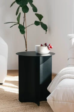 Table d'appoint ronde en acier noir 40x50cm Yaro - Metallbude