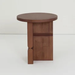 Table d'appoint ronde en bois de frêne peint noyer marron 38 x 42,5 cm Noon - Nobodinoz