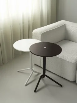 Table d'appoint ronde en bois et acier blanc 45cm Lift - Normann Copenhagen