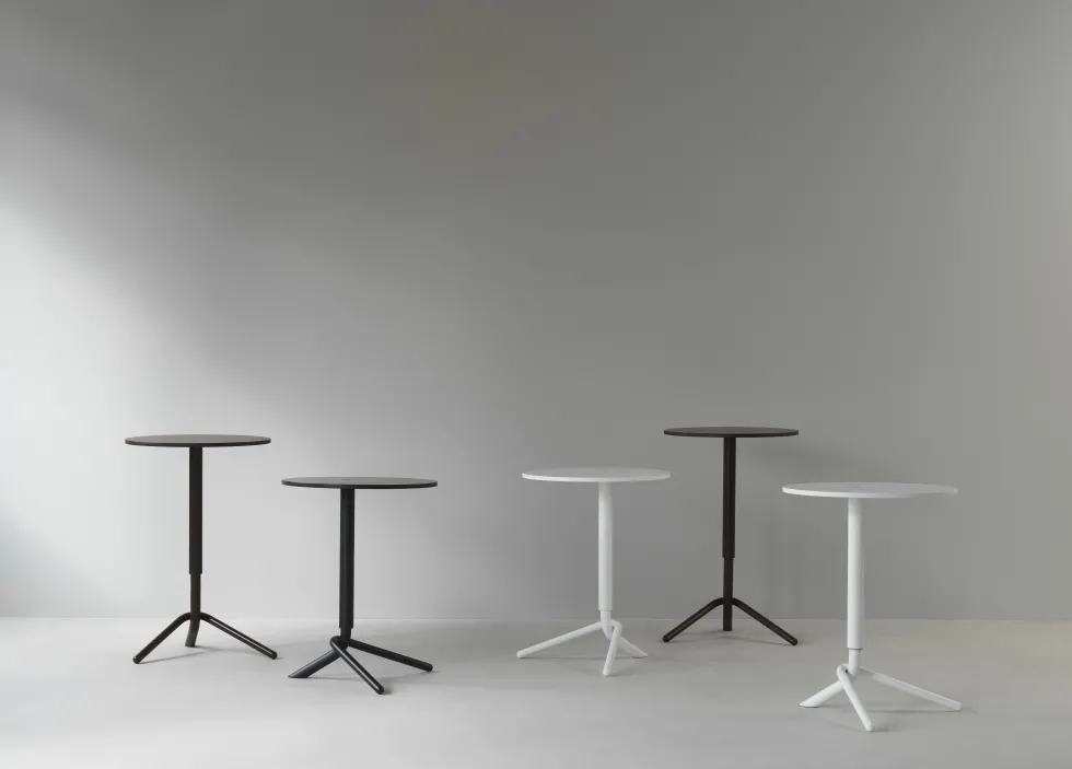 Table d'appoint ronde en bois et acier blanc 45cm Lift - Normann Copenhagen