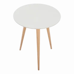 Table d'appoint ronde en chêne et plateau en linoléum gris 45 cm Arp - Gazzda