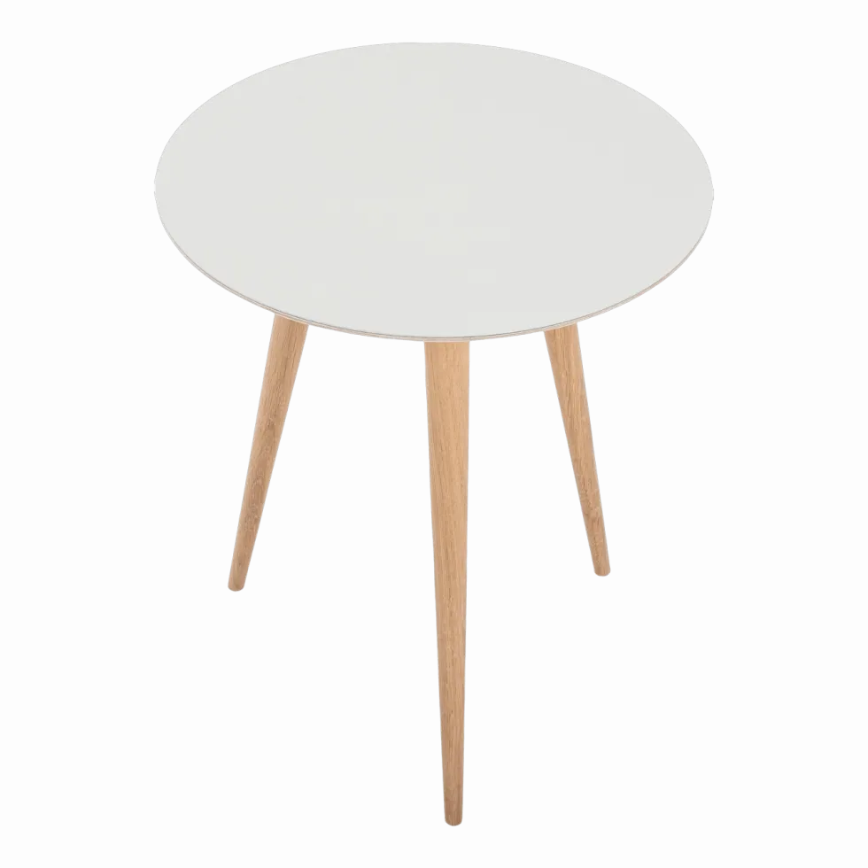 Table d'appoint ronde en chêne et plateau en linoléum gris 45 cm Arp - Gazzda