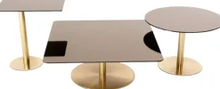 Table d'appoint ronde en fer plaqué laiton et en verre cuivré Flash - Tom Dixon