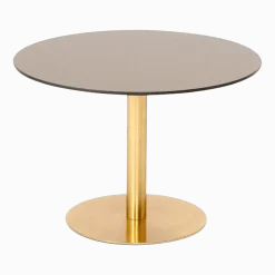 Table d'appoint ronde en fer plaqué laiton et en verre cuivré Flash - Tom Dixon