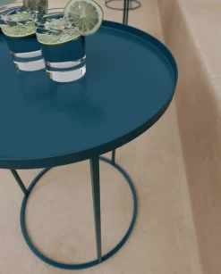 Table d'appoint ronde en métal blanc 43 cm Costance Vassoio - Meme Design