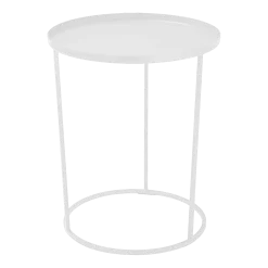 Table d'appoint ronde en métal blanc 43 cm Costance Vassoio - Meme Design