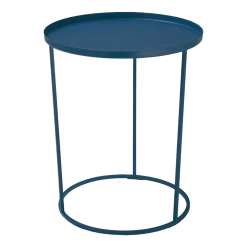 Table d'appoint ronde en métal bleu 43 cm Costance Vassoio - Meme Design